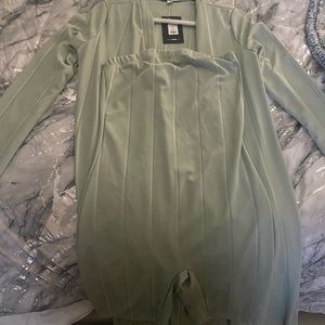 SAGE 2 Piece set( halter shorts body suit with a duster)